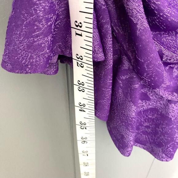 Zara Blogger Favorite Purple Floral Short Wrap Front Long Sleeve Dress S - Picture 7 of 11